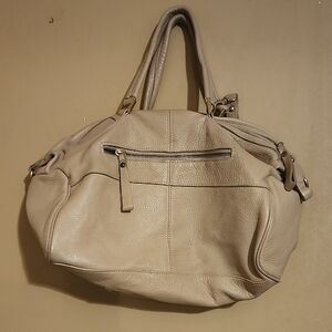 Elegant Cream Leather Tote Bag